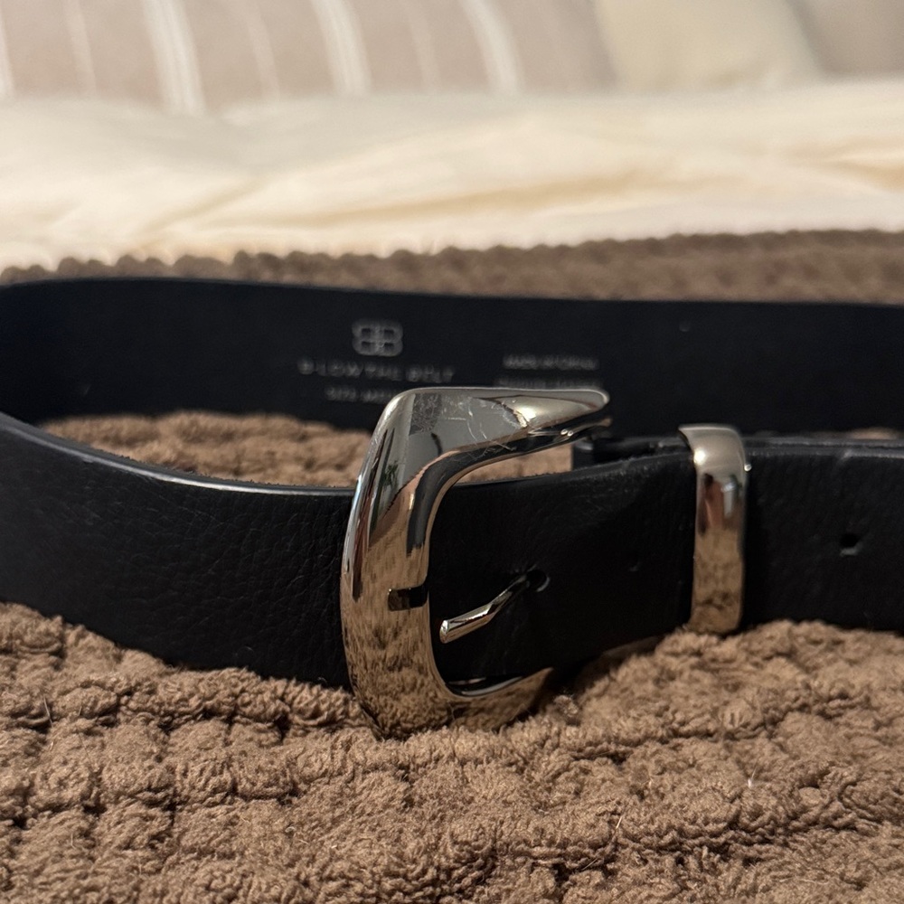 B-Low the Belt Jordana Mini Black Leather Belt with Silver Buckle